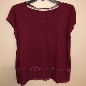 Dark red crop top